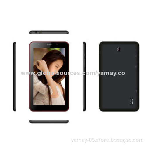 7-inch tablet PC, Android 4.2, MTK8312 dual core 1.2GHz, 512MB+4GB, dual camera, 3G, GPS, BT, Wi-Fi